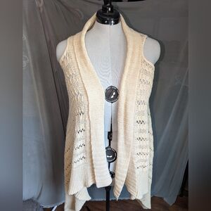 Knit Drape Front Sleeveless Cardigan